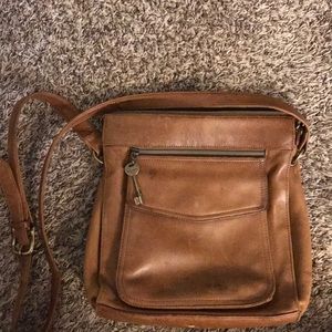 Fossil crossbody purse measurements length width depth 2 inside zippers 1 out